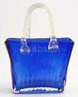 Muranói kék táska, jelzés nélkül, apró kopásokkal,