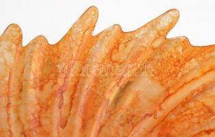 Muranói narancssárga tál, jelzett, apró kopásokkal, d: 41 cm