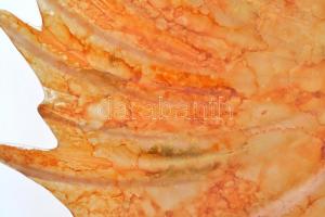 Muranói narancssárga tál, jelzett, apró kopásokkal, d: 41 cm