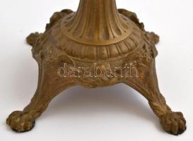 Matricás porcelán váza réz lábakkal, kopásokkal, jelzés nélkül, m:35,5 cm