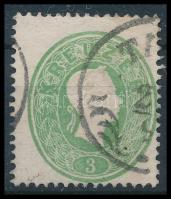 1861 3kr shifted perforation, 1861 3kr elfogazott bélyeg ,,TA(B)"