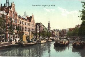 4 db régi holland városképes lap / 4 pre-1945 Dutch town-view postcards: Amsterdam, Scheveningen