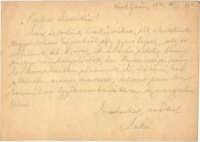 1942 3 db levél Szóbel Miklós zsidó 10/10. KMSZ-től (közérdekű munkaszolgálatos) édesapjának családt...