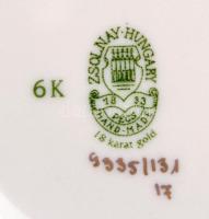Zsolnay porcelán kis tálka, kézzel festett, jelzett, hibátlan, d: 8,5 cm