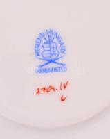 Herendi Viktória mintás teás csésze és alj, kézzel festett, jelzett, apró kopás nyomokkal