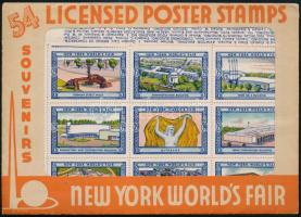 USA 1939 54 db levélzáró a new yorki vásárról, eredeti borítékban