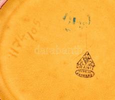 Gránit korsó, gyári mázhibával, jelzett, m: 12 cm, d: 9,5 cm