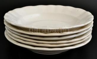 Gránit mélytányér, 6 db, jelzett, sérülésekkel, kopásnyomokkal, d: 23 cm