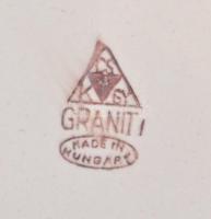 Gránit mélytányér, 6 db, jelzett, sérülésekkel, kopásnyomokkal, d: 23 cm