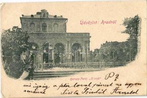 1900 Arad, Baross parki kioszk / kiosk (EK)