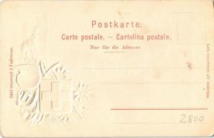 Lucerne, Luzern; Schweizerhofquai, Bateaux a Louer / quay, boat. coat of arms, K. Liebhardt Kunstans...