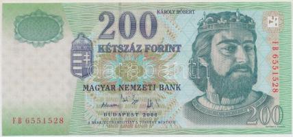 2009. 200Ft elsőnapi veret díszcsomagolásban + 2006. 200Ft "FB" "Búcsú a 200Ft-os ban...