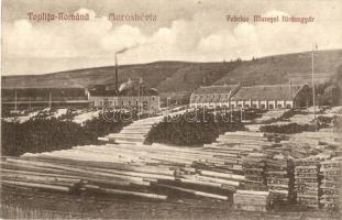 Maroshévíz, Toplita; Fabrica Muresel / Fűrészgyár, fűrésztelep, fatelep. Kiadja E. Walter / sawmill, lumberyard (EK)
