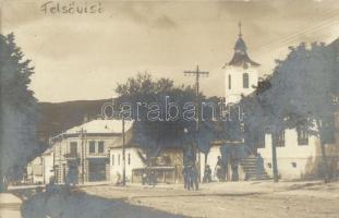 1908 Felsővisó, Viseu de Sus (Máramaros, Maramures); Fő tér, Római katolikus templom és iskola / main square, Catholic church and school. photo