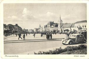 Marosvásárhely, Targu Mures; Fő tér, automobil, templom / main square, automobile, church (EK)