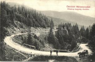 1907 Priszlop-hegység, Prislop (Máramaros, Maramures); Priszlopi hegyi szoros, út. Kiadja Kaufmann Ábr. és fiai / Prislop mountain pass, road (EK)