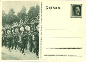 Deutschland Erwache! Feldpostkarte zum Reichsparteitag / Germany, awake! NSDAP German Nazi Party propaganda, swastika; 6 Ga. Adolf Hitler (EK)