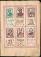 Képes magyar bélyegek gyűjtő könyve benne 141 db bélyeg beragasztva (2 sérült)