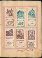 Képes magyar bélyegek gyűjtő könyve benne 141 db bélyeg beragasztva (2 sérült)