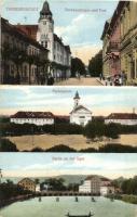 10 db RÉGI külföldi városképes lap, közte 2 minilap / 10 pre-1945 European town-view postcards with ...
