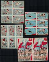 Ritka szovjet gyufacímke sor, vágatlan íveken + 3 db nagyméretű