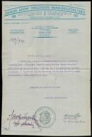 1933 A Gábor Áron munkásszövetség kispesti csoporjának megalakulásához hozzájáruló nyilatkozat