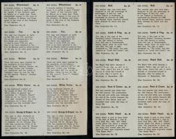 Angol vágatlan gyufacímkék 3 db ívben