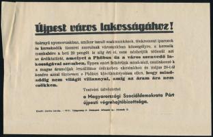 cca 1930 Az újpesti MSZDP bojkottfelhívása a Phöbus áramszolgáltató ellen. 30x16 cm