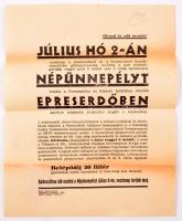 1933 Pesterzsébeti Népünnepély plakátja és hirdetménye 40x60 cm