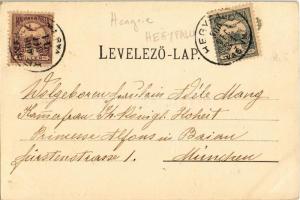 1900 Hegyfalu, utcakép, M. kir. postahivatal