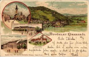 1898 (Vorläufer!) Kőszeg, Belváros, Honvéd laktanya, zárda, Sörfőzde. Róth Jenő litho (EK)