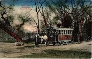 1937 Budapest XIII. Margitszigeti lóvasút. N.M. Bp. / Margariteninsel / horse-drawn tram