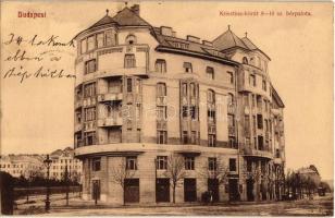 1911 Budapest XII. Ganz-féle manzárdtetős szecessziós stílusú bérház. Krisztina körút 8-10., villamos. Kapható a házban lévő dohánytőzsdében (Az 1950-es években sokan szöktek fel a felső emeletre, hogy onnan legyenek öngyilkosok)