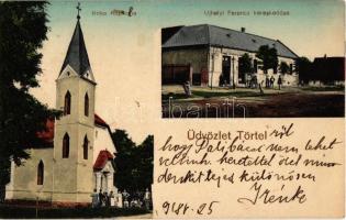 1918 Törtel, Róka kápolna, Újhelyi Ferenc kereskedése és saját kiadása