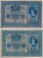 1902. 1000K (2x) mindkét oldal német és "DEUTSCHÖSTERREICH" felülbélyegzés + 1920. 2K &quo...