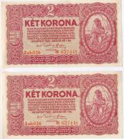 1902. 1000K (2x) mindkét oldal német és "DEUTSCHÖSTERREICH" felülbélyegzés + 1920. 2K &quo...