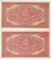 1902. 1000K (2x) mindkét oldal német és "DEUTSCHÖSTERREICH" felülbélyegzés + 1920. 2K &quo...