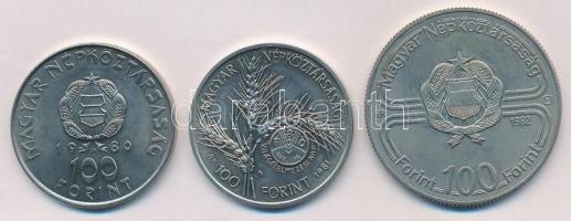 1980. 100Ft Ni "Szovjet-magyar közös űrrepülés" + 1981. 100Ft Ni "FAO I. - Világélelm...