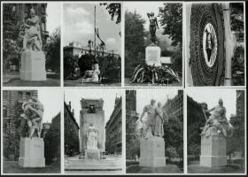Irredenta szobrokról készült modern képeslapok, 8 db (Szabadság tér (7 db), Vértanúk tere (1 db)), 15x10 cm