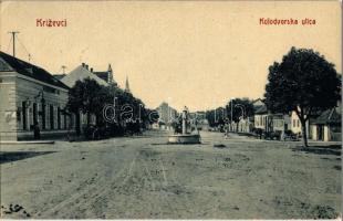 1909 Kőrös, Krizevac, Krizevci; Vasút utca. W.L. Bp. 1568. / Kolodvorska ulica / street view