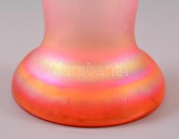 Fritz Heckert irizáló fújt váza, több rétegű,  jelzés nélkül, hibátlan, m: 25,5 cm