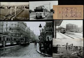 cca 1938 Régi villamosok, mai nagyítások, 4 db vintage negatívról készült mai nagyítás, 18x25 cm + c...
