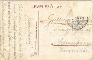 1912 Zernest, Zernyest, Zarnesti; utcakép, Daradics vendéglő a Turistához / street view, restaurant ...