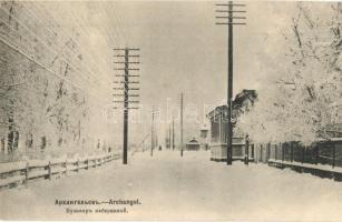 Arkhangelsk, Archangelsk, Archangel; Bulvar Naberezhnoy / street view in winter. Phototypie Scherer, Nabholz & Co.