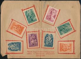 1942 Honvédkarácsony 16 db levélzáró 2 emléklapon