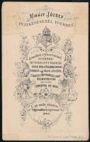 cca 1864 Eger, Mihály József fényképész műtermében készült, vizitkártya méretű fénykép, 10x6 cm