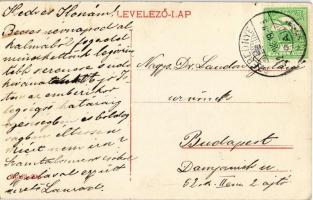 1912 Szerednye, Szvedernik, Serednoj, Serednie; Fő utca részlete a csendőr laktanyával / main street...