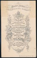 cca 1865 Eger, Mihály József fényképész műtermében készült, vizitkártya méretű fénykép, 10x6 cm