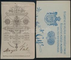 2 db vizitkártya fotó Löwy + Békés Gy