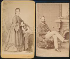cca 1865 2 db vizitkártya fotó Heller József, Székely & Massak
